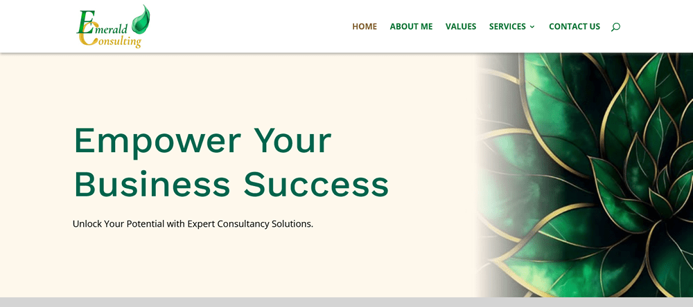 Emerald Connsulting website front page